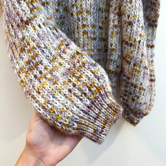 Ulla Johnson Rosina Colorful Puff Sleeve Crew Neck Alpaca Blend Knit Sweater M/L - Picture 4 of 12